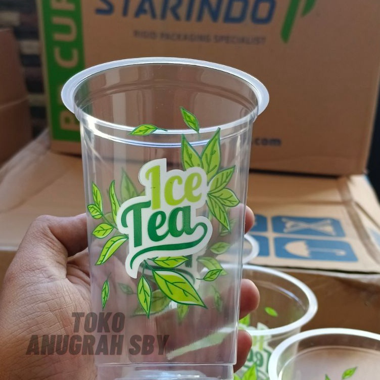 

VMVL9427 Gelas Plastik Sablon Ice Tea 16 Oz Starindo Tebal 5 gram