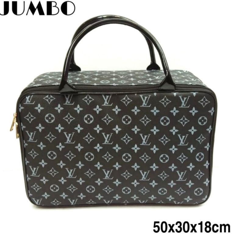 Top Produk.. TRAVEL BAG PREMIUM TAS KOPER WANITA LV BUNGA HITAM