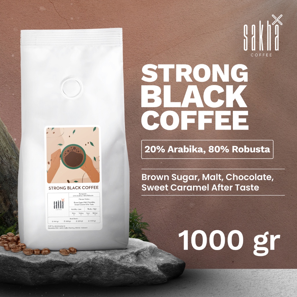 

Kopi Espresso Blend Strong Black Coffee Beans Kopdar 1Kg Biji Bubuk