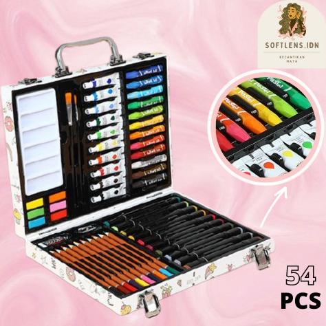 

New Crayon Set Koper 54 Pcs Cat Warna Perlengkapan Sekolah Menggambar Anak Terbaik