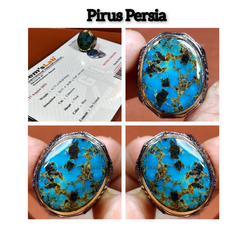CINCIN BATU AKIK PIRUS PERSIA BLUE FANCY