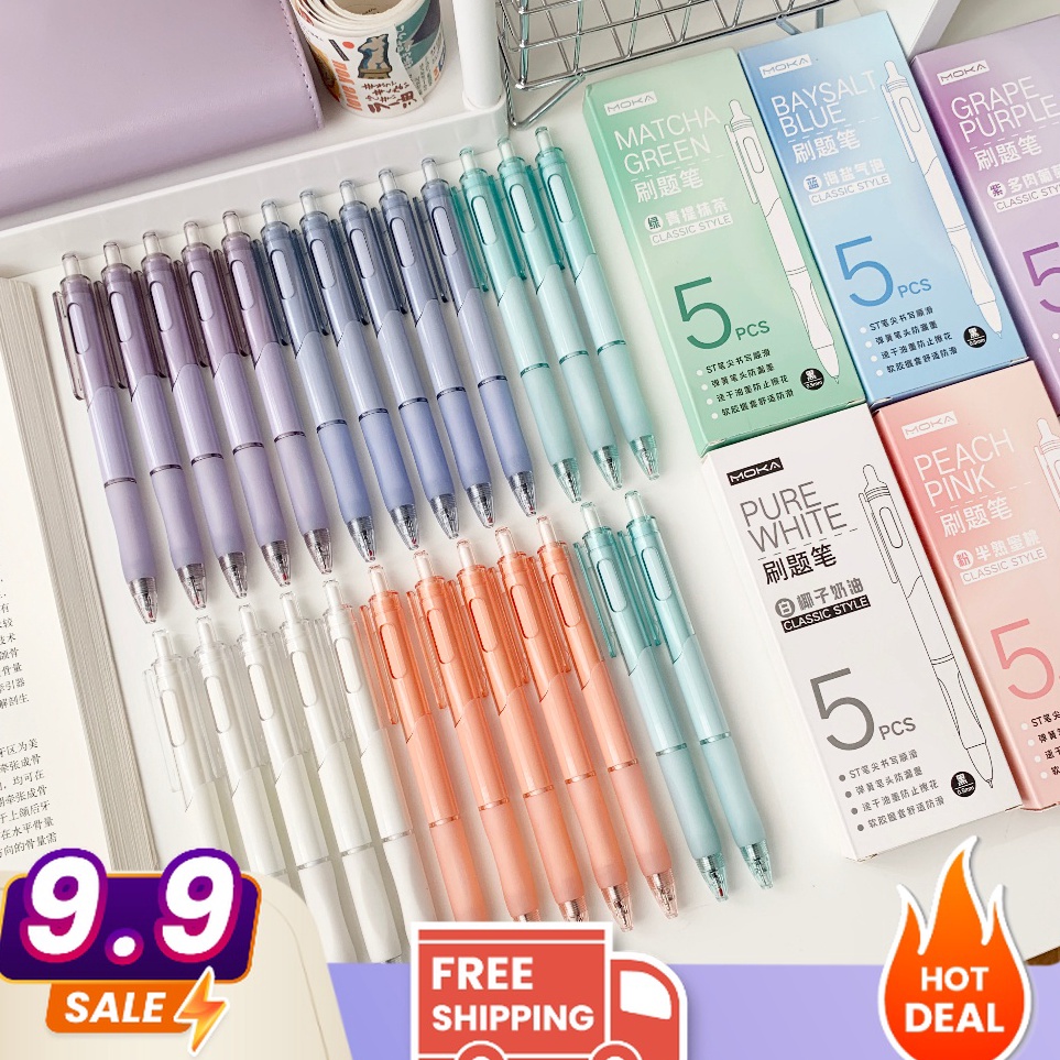 

XHZS6109 1 SET ISI 5PCS PULPEN MEKANIK 0,5MM MOTIF POLOS WARNA PASTEL / PULPEN GEL MEKANIK 0,5MM MOTIF POLOS WARNA PASTEL AESTHETIC FS