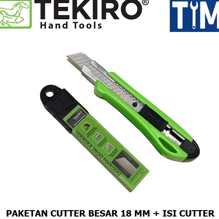 

STR089 TEKIRO Paketan Cutter Besar 18 MM + Isi Pisau Cutter |||