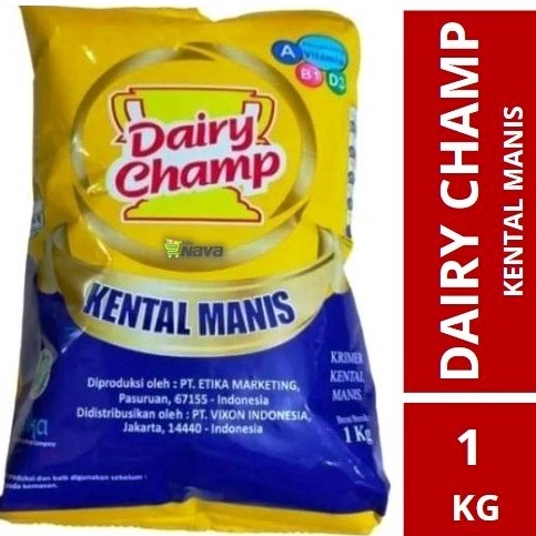 

JSRM6823 Susu Krimer Kental Manis SKM Dairy Champ bantal 1Kg