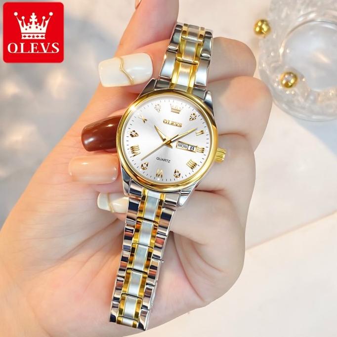 OLEVS JAM TANGAN WANITA ANTI AIR ORIGINAL CEWEK KALENDER BERCAHAYA TRIHANDAYANI570