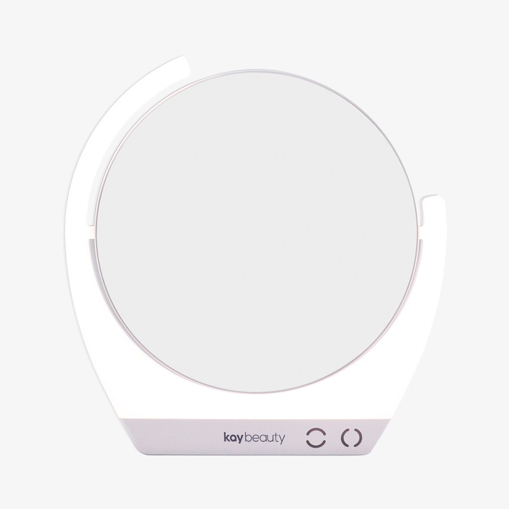 KAY LED Rotating Mirror with Normal & 7x Magnification - White