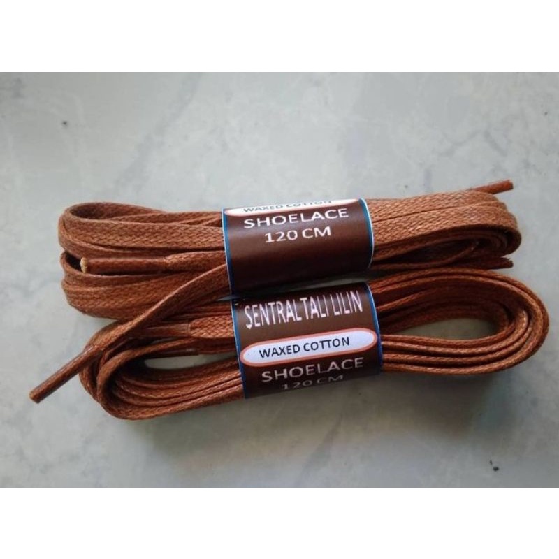 tali sepatu lilin gepeng 120cm tan