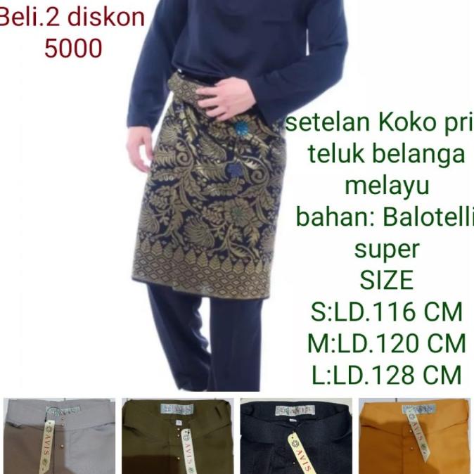 BAJU MELAYU TELUK BELANGA PAKAIAN PRIA MUSLIM/PAKAIAN ADAT KEAGAMAAN