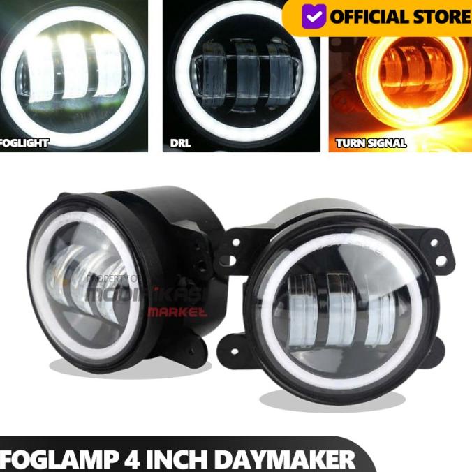 LAMPU FOGLAMP ANGEL EYES FOG LIGHT DAYMAKER 3 CWL 4 INCH 30W DC12-24V
