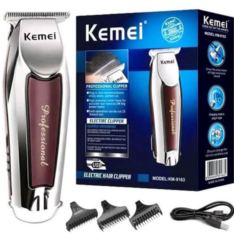 Terbaru.. KEMEI KM-9163 Model Wireless / Detailer Kemei / TRIMMER TURBO POWER MESIN CUKUR KEMEI 9163