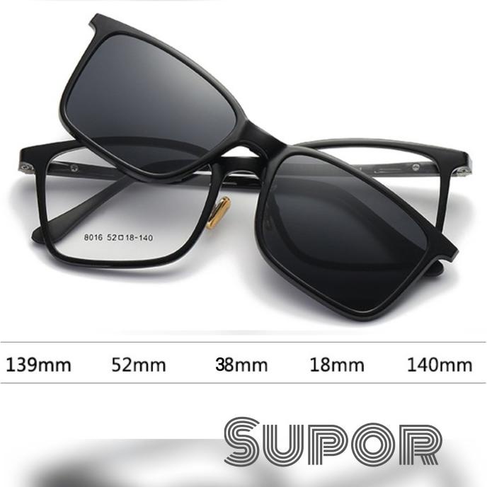 FF101 Frame Kacamata pria Korea Clip On Lensa Polarized UV Minus pro