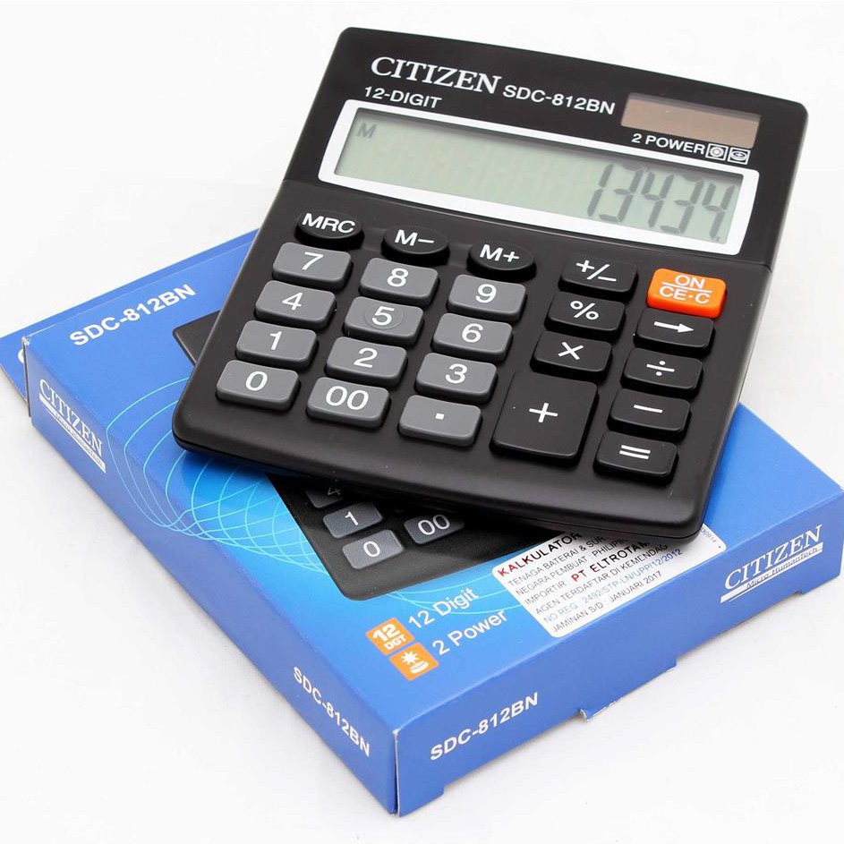 

VSXS8353 Kalkulator 12 Digit Angka CITIZEN SDC 812 - Calculator Digital