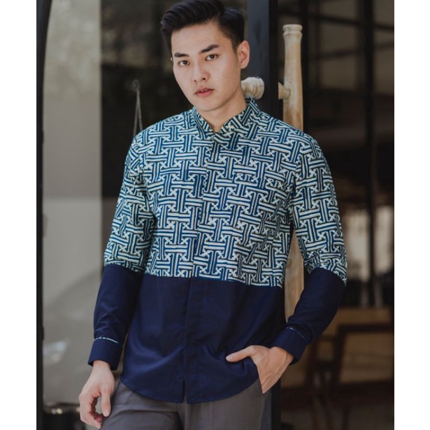 HARGA SPESIAL Kemeja Batik Pria NUC.ID Ali 02 (Navy)