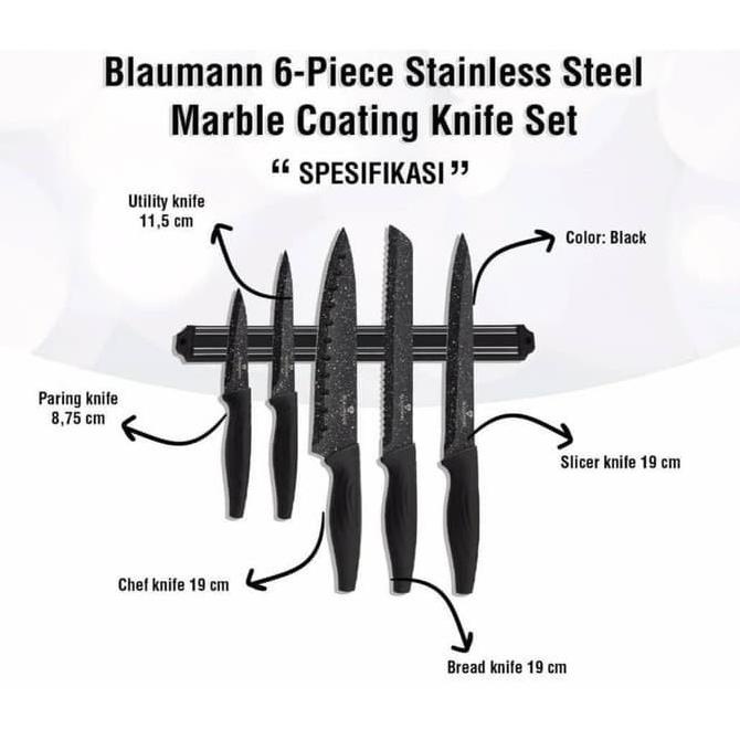 Bisa Gosend Blaumann Knife Set With Magnetic Hanger Ethanalinskystore