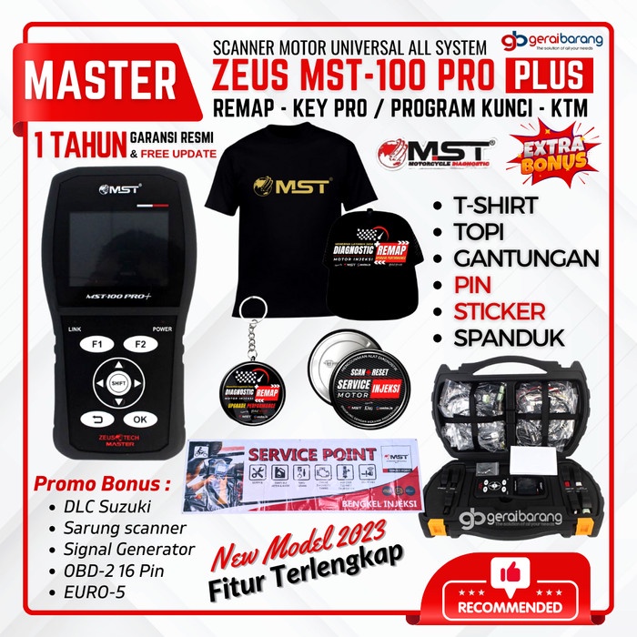 Scanner Motor Injeksi Universal Master Zeus Mst 100 Pro Plus Berkualitas
