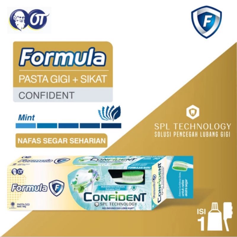 PASTA GIGI FORMULA CONFIDENT 160GR + SIKAT GIGI FORMULA ORIGONAL 100%