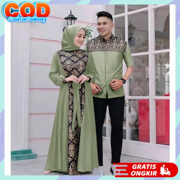 Baju Gamis Couple Kopel Pria Wanita Viral Murah Bj Copel Kondangan Sarimbet Sarinbit Baju Pasangan K