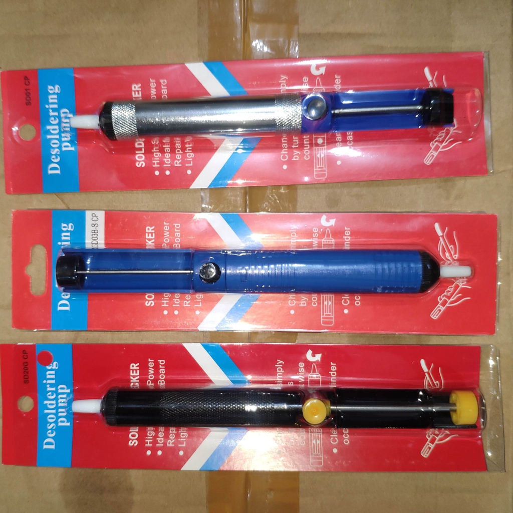 SEDOTAN TIMAH KUALITAS BAGUS PROMO BANYAK WARNA GOLD HITAM BIRU SILVER DESOLDERING PUMP. PENYEDOT TI