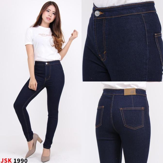 Celana Panjang Highwaist Jeans Wanita GARMENT JUMBO BIG SIZE JSK Jeans