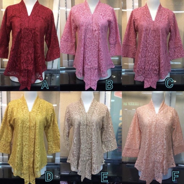 Paling Termurah Atasan Kebaya Brukat  Atasan Kebaya Kartini  Atasan Kebaya Kutubaru polos floy Aneka