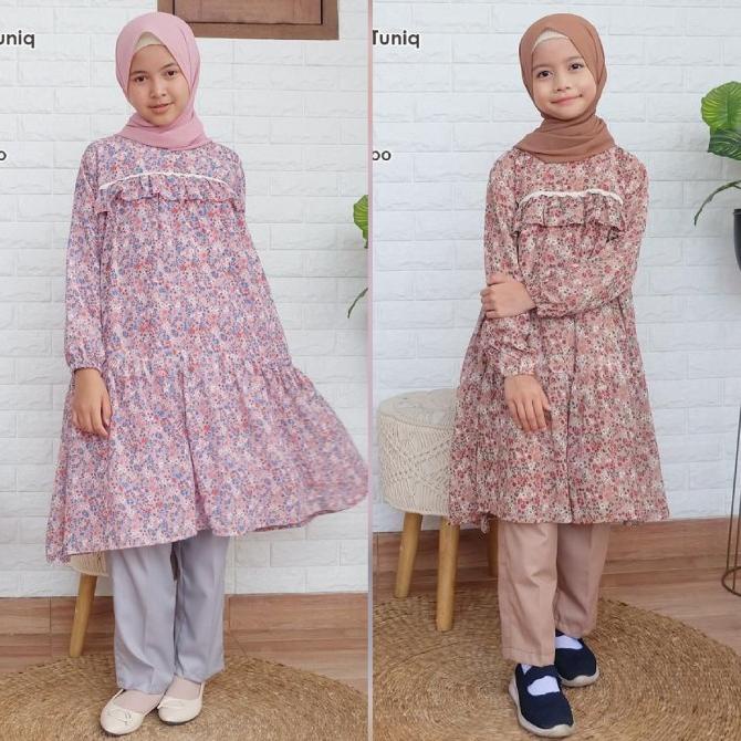 setelan muslim anak perempuan / set long tunik halla cutetrik
