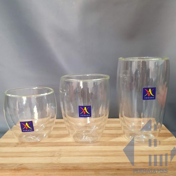 ] Gelas Aesthetic Double Wall Glass Kaca Premium Verone
