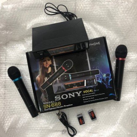 BARU MIC SONY OS 66- MIC WIRELESS DOUBLE-MICROPHONE DOUBLE WIRELESS SONY