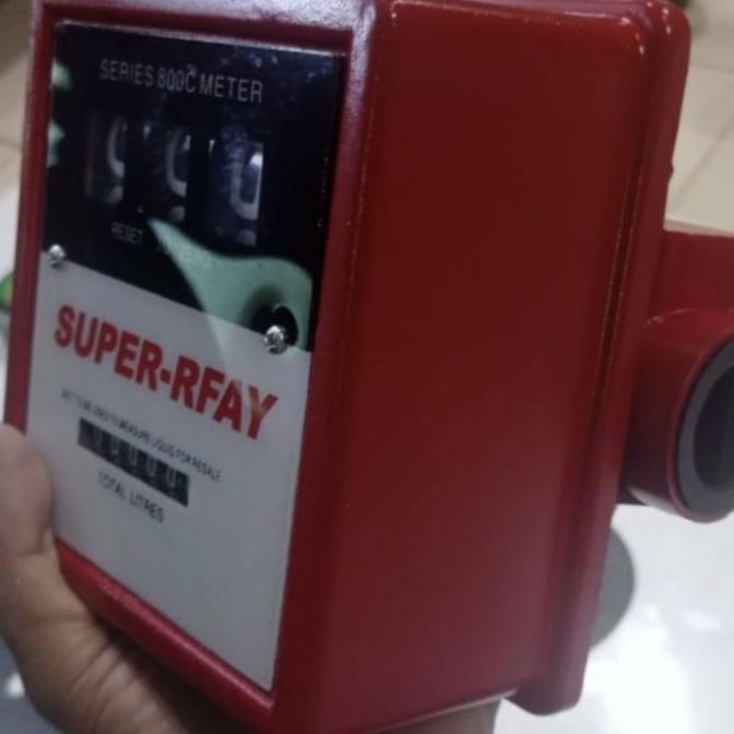 Super Rfay Flow Aluminium Diesel Meter Solar 3 Angka Pipa 1 Inch