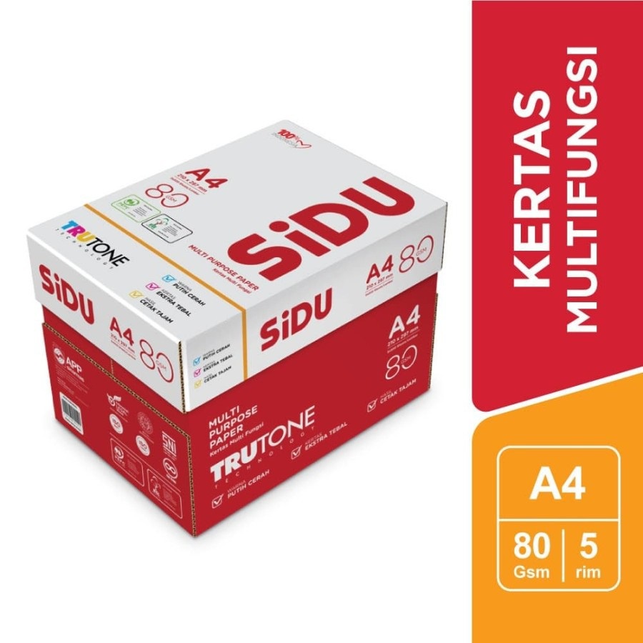 

Kertas HVS Sidu A4 80Gr (1Box/5Rim)