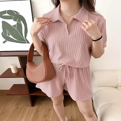 Wanita Polos Satu Set Yuri Short One Set / Baju Setelan Wanita Polos Pendek / One Set Polos / Baju S