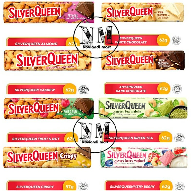 

10.10 STOK READY Silverqueen Mete 58gr/58gram /Silverqueen 58/ 65/62/62gram