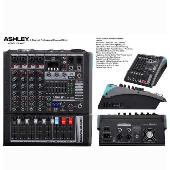 ORDER SEKARANG Power mixer ashley cr6000 cr 6000 6CH usb bluetooth original
