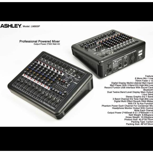 BEBAS ONGKIR PROMO MURAH POWER MIXER ASHLEY LM 800P  8 CHANNEL  USB BLUETOOTH  ORIGINAL