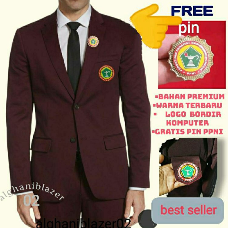 FBWN0091  produsen jas almamater seragam perawat Nasional_produsen jas PPNI warna terbaru Pria wanit