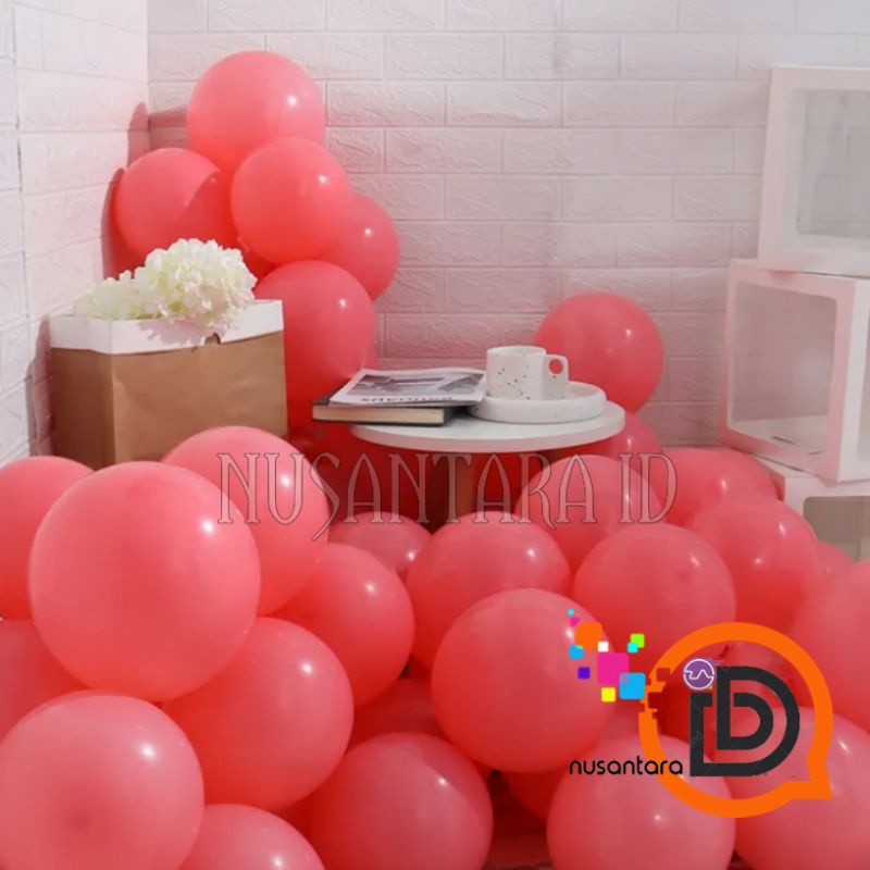 Balon macaron MERAH / Balon pastel / Balon pastel merah / Balon karet Polos warna merah