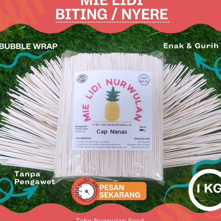 

KMCL4415 Nurwulan | Mie Lidi Kecil Mentah 1 KG + Bubble Wrap