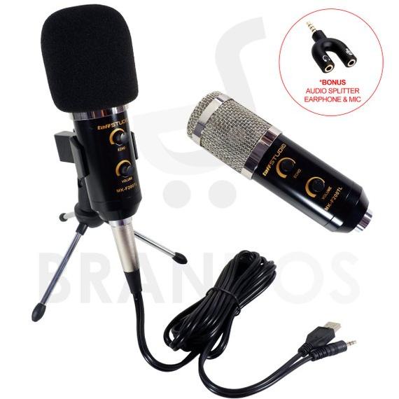 Microphone Condenser BONUS Audio Splitter Mic Mikrofon Kondensor TikTok TaffSTUDIO MK-F200TL