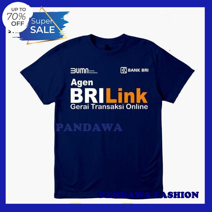 BAJU KAOS AGEN BRILINK BRI LINK PRINTING SABLON PREMIUM PRIA WANITA KATUN COMBED COD