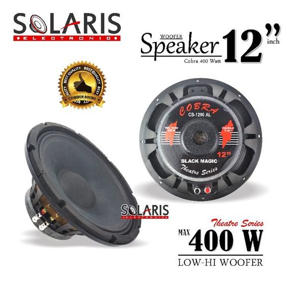 ORDER SEKARANG SPEAKER WOOFER 12 Inch 400 Watt COBRA CB-1290 AL BLACK MAGIC Frame Alumunium