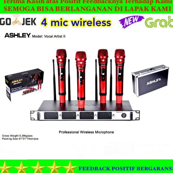 SALE MIC WIRELESS ASHLEY VOCAL ARTIST 4 CHANNEL RED ORIGINAL