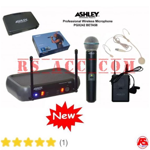Murah  Mic wireless ASHLEY PGX 242 BETA 58 ( Handheld + clip on + headset )