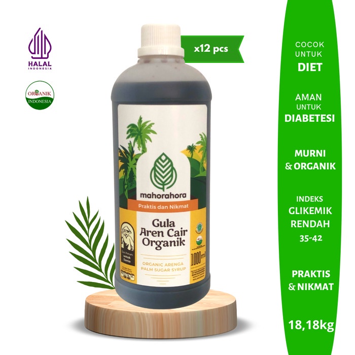 

Gula Aren Cair Murni dan Organik Mahorahora 1000ml/1Liter - Isi 12pcs