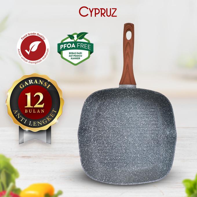 Cypruz Grey Marble Pan Grill Pan Grilled Pan Marble Induksi Bbq Grill Duonalashop