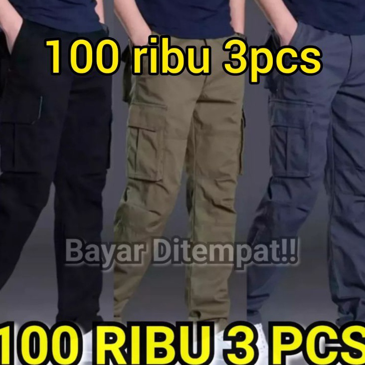 12.12 Brands Festival langsung Ceckout 100 RIBU DAPAT 3 PCS CELANA CARGO PANJANG PRIA DEWASA CELANA 