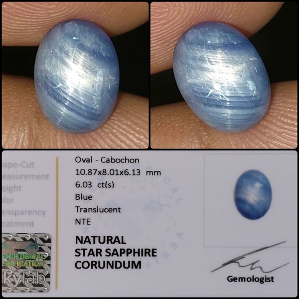 Blue Star Safir Natural Unheated No Heat Asli Memo Batu Sapphire Memo