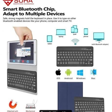 Samsung P205 Tab A 8 Inc 2019 Keyboard Bluetooth Wireless Leather Case