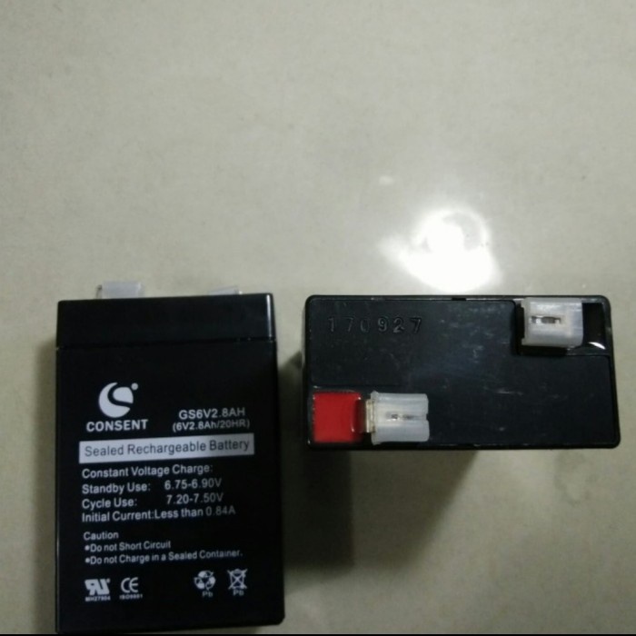 baterai battery aki kering 6v 6 volt 2.8ah consent