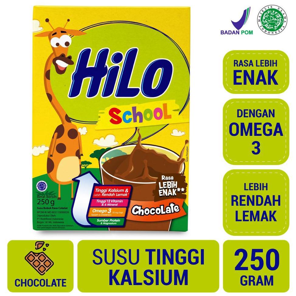 

Terbatas Hilo School Chocolate 250 Gram - Susu Tinggi Kalsium Rendah Lemak Ftp