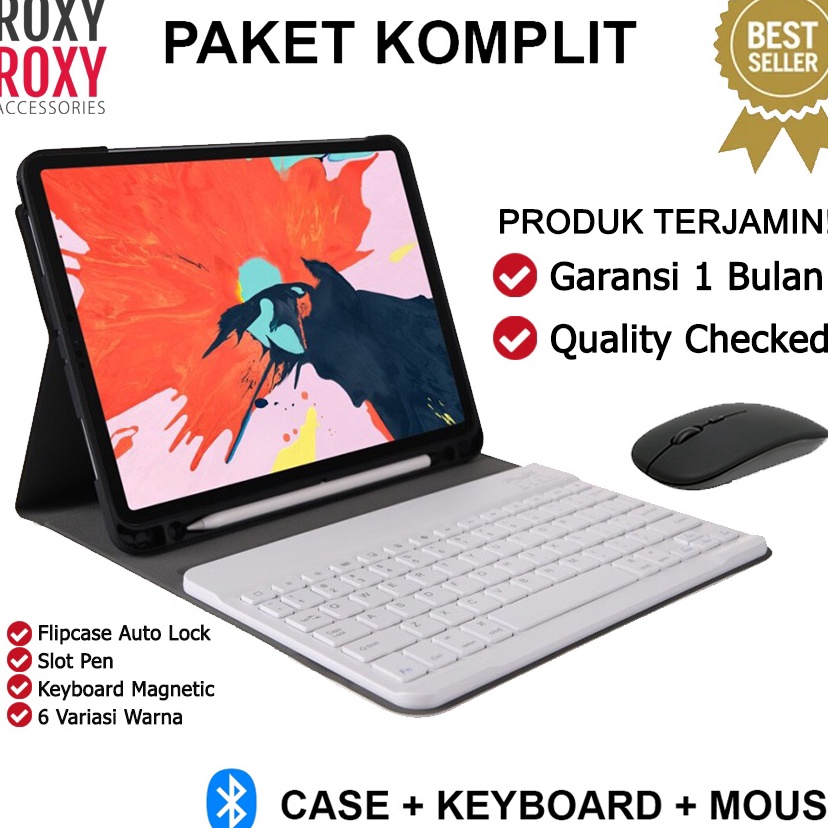 ￣ Nq Samsung Tab A7 Lite T220 T225 8.7 Inch Tab A8 2022 X205 FS Smart Sarung Keyboard Bluetooth Smar