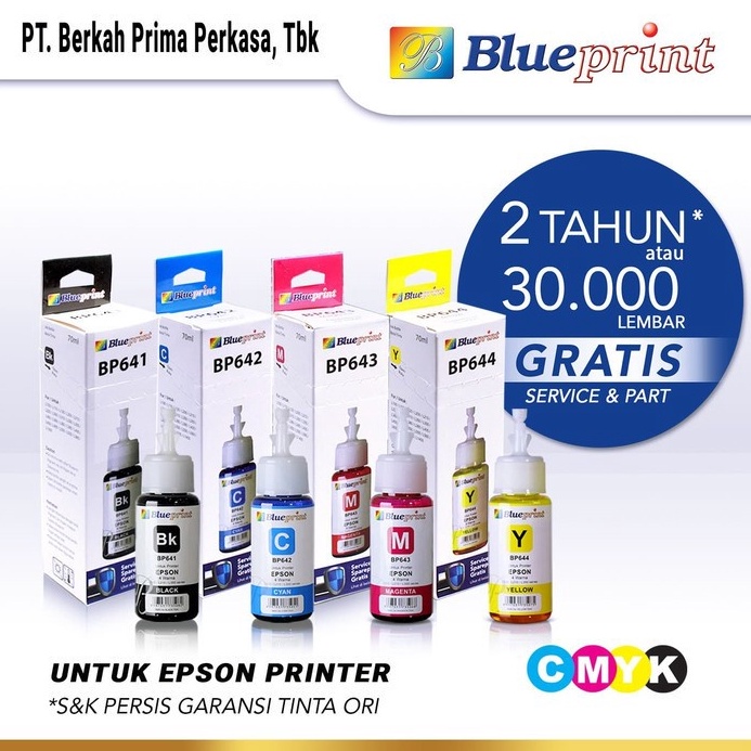 Model Baru♫Tinta Epson Original BLUEPRINT 664XSP For Printer Epson L120, L220, L350 70ml  - Warna